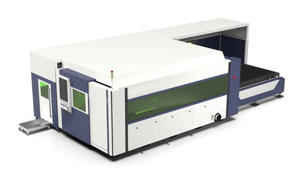 sheet tube laser cutting machine with exchange table and cover