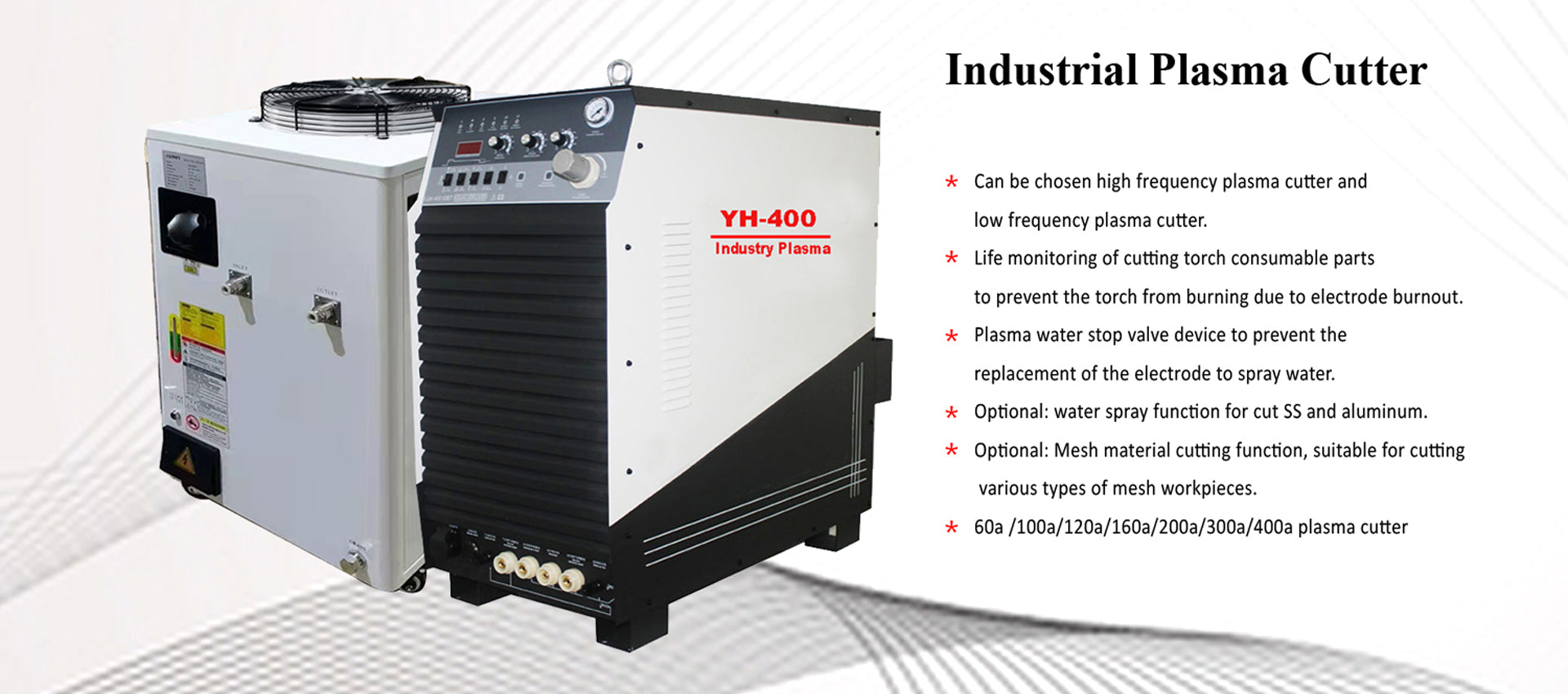 400a industrial plasma cutter with chiller